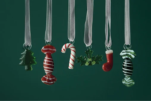 Sujets en verre de Noël